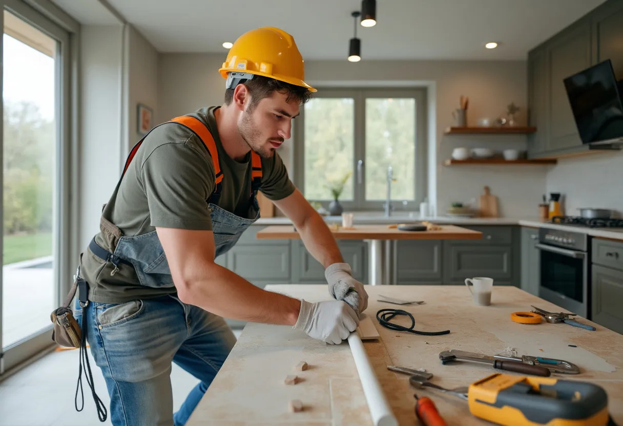 plan de travail carrelé